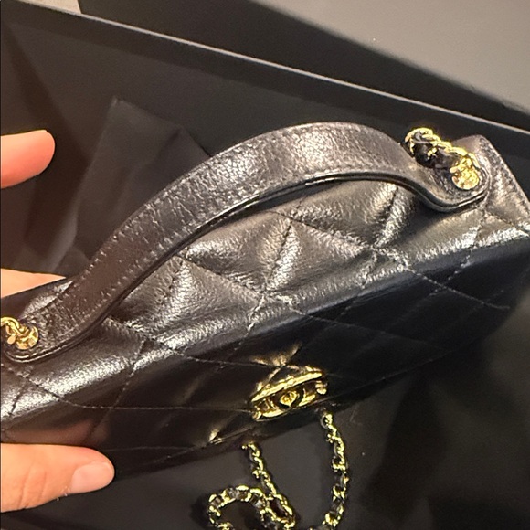 Chanel Black Quilted Crossbody with Gold Accents - Picture 10 of 12